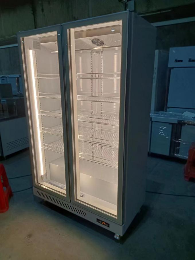 1000L Commercial Glass Door Chiller Dengan R290 Refrigerant 1