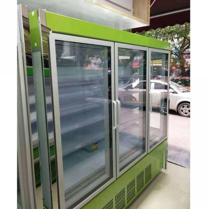 380V 1600L Multideck Glass Beverage Cooler Untuk Supermarket 2