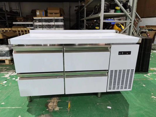 kualitas  Commercial Drawers Counter Top 4-drawer Under Counter Kitchen Workbench Refrigerator pabrik