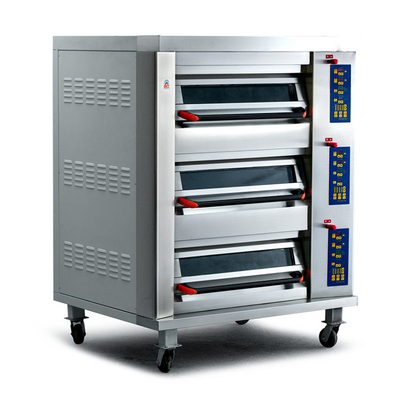 Oven Kue Pizza Listrik 3 Dek 6 Baki 380V 50Hz 19.8KW