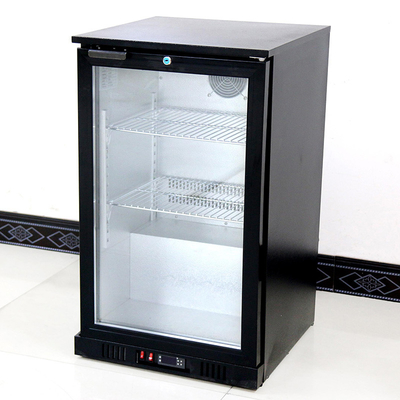 Hotel 108L Fan Cooling Display Bir Bar Kulkas Kaca Genggaman Pintu Belakang Bar Cooler