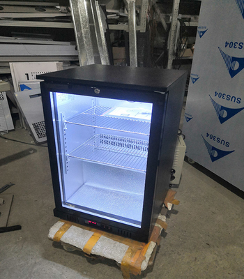 Hotel 108L Fan Cooling Display Bir Bar Kulkas Kaca Genggaman Pintu Belakang Bar Cooler