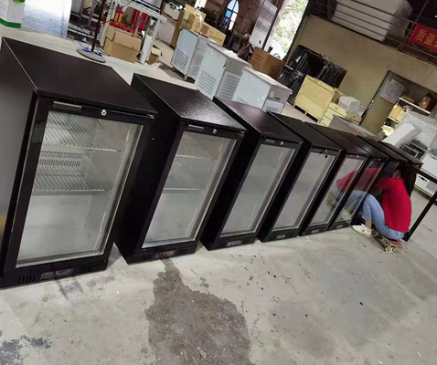 Hotel 108L Fan Cooling Display Bir Bar Kulkas Kaca Genggaman Pintu Belakang Bar Cooler