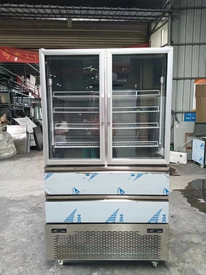 Lemari es tegak 2 Pintu kaca untuk freezer 2 Laci untuk Chiller untuk dapur dengan 110V / 60Hz
