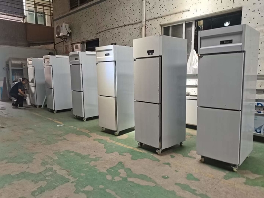 Komersial pendingin vertikal kipas pendingin dapur pendingin tertutup sendiri untuk restoran
