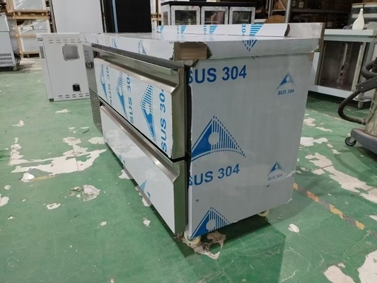 Customized Kulkas komersial freezer 60 " Undercounter kulkas w / 2 Laci 115v 304 Perak