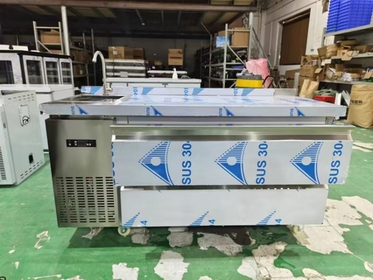 Customized Kulkas komersial freezer 60 " Undercounter kulkas w / 2 Laci 115v 304 Perak