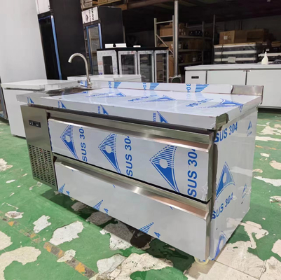 Customized Kulkas komersial freezer 60 " Undercounter kulkas w / 2 Laci 115v 304 Perak