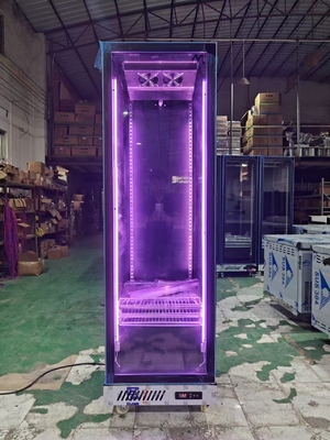Komersial vertikal kulkas minuman display kulkas dengan pintu kaca