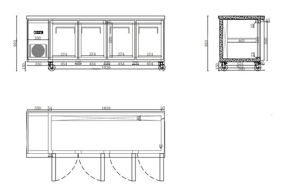 Komersial Counter Chiller Resipi Resipi Ringan Dapur Meja Kerja