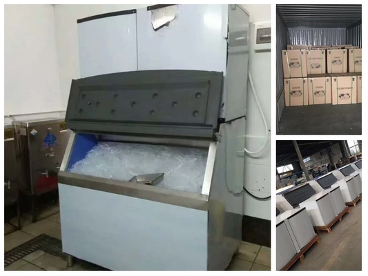 Produksi tinggi CE bersertifikat 500kgs To1000kgs Mesin Icemaker komersial dengan Ice Bin untuk pabrik ICE