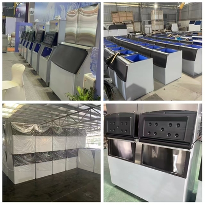 Produksi tinggi CE bersertifikat 500kgs To1000kgs Mesin Icemaker komersial dengan Ice Bin untuk pabrik ICE