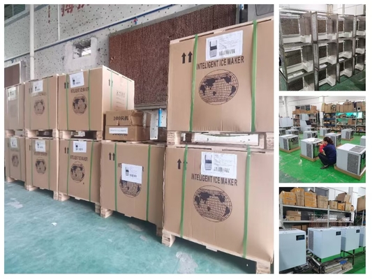 Produksi tinggi CE bersertifikat 500kgs To1000kgs Mesin Icemaker komersial dengan Ice Bin untuk pabrik ICE