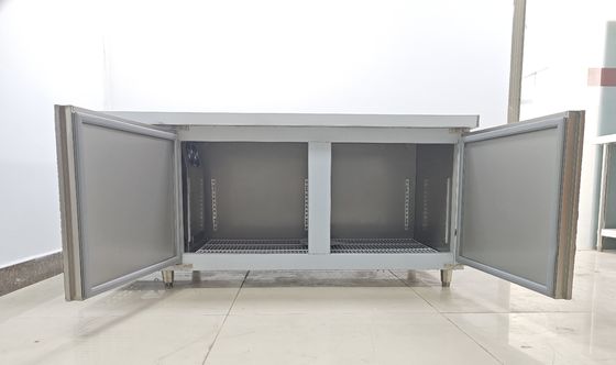 1.8M Undercounter Chiller Komersial Kulkas Workbench Untuk Dapur Meja Baja Rinsless
