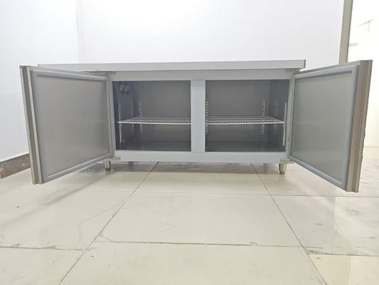 1.8M Undercounter Chiller Komersial Kulkas Workbench Untuk Dapur Meja Baja Rinsless