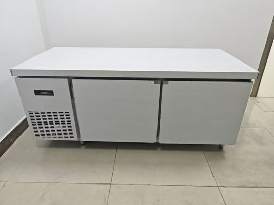1.8M Undercounter Chiller Komersial Kulkas Workbench Untuk Dapur Meja Baja Rinsless
