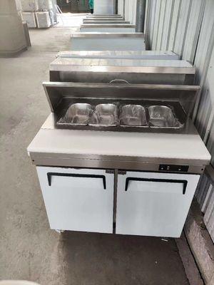 American Type Salad Counter Table Sandwich komersial / kulkas salad Peralatan dapur stainless steel