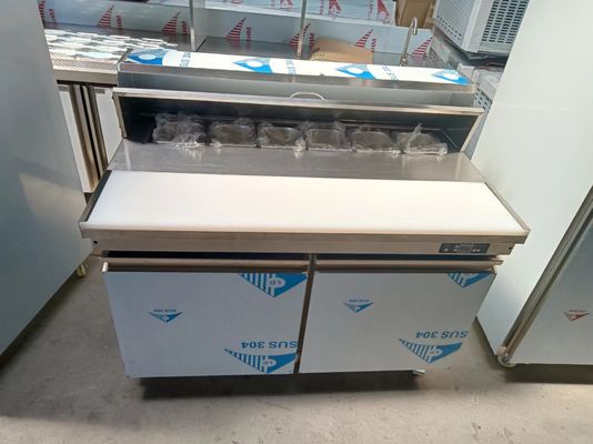 American Type Salad Counter Table Sandwich komersial / kulkas salad Peralatan dapur stainless steel