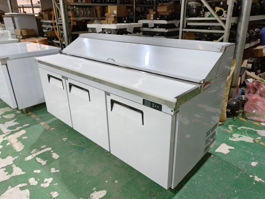 American Type Salad Counter Table Sandwich komersial / kulkas salad Peralatan dapur stainless steel