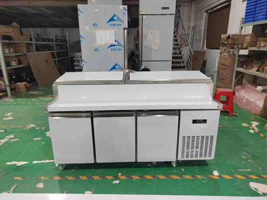 American Type Salad Counter Table Sandwich komersial / kulkas salad Peralatan dapur stainless steel