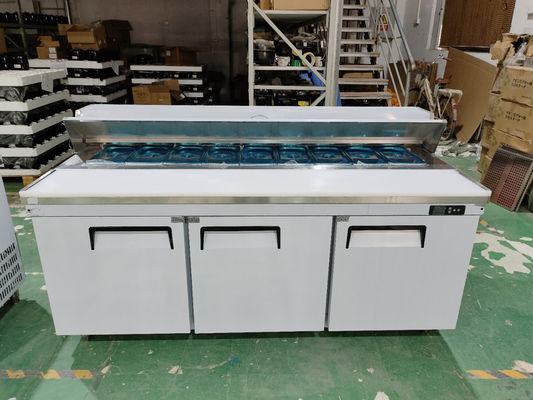 American Type Salad Counter Table Sandwich komersial / kulkas salad Peralatan dapur stainless steel