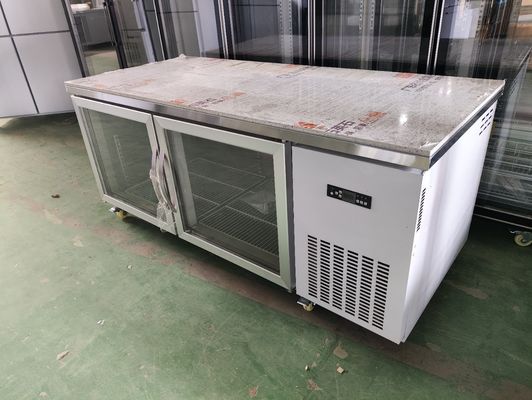 Kulkas Bawah Meja untuk Meja Kerja Komersial Restoran dengan Pintu Kaca