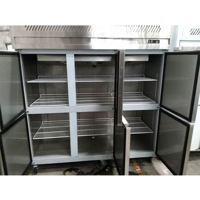 Tampilan digital LED Air Cooling 6 Door Upright Freezer