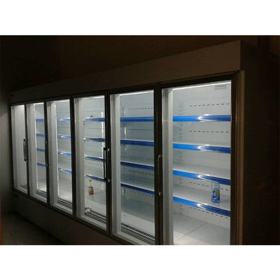 380V 1600L Multideck Glass Beverage Cooler Untuk Supermarket