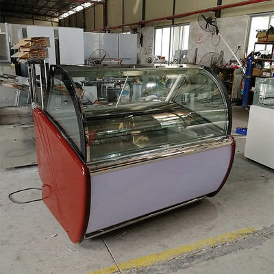 1.2m Air Cooling Ice Cream Display Freezer Untuk Self Service