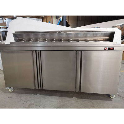 Fan Cooling 350L Salad Bar Display Kulkas untuk restoran