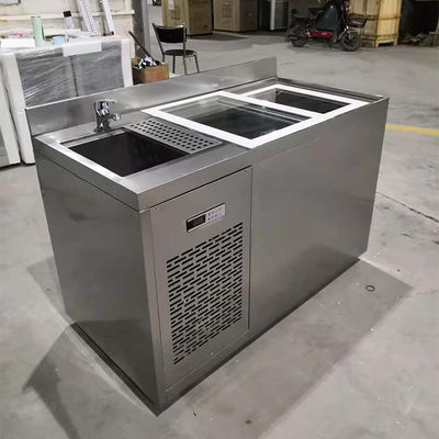 1.5m 5ft SS Undercounter Kulkas Dengan Pintu Geser