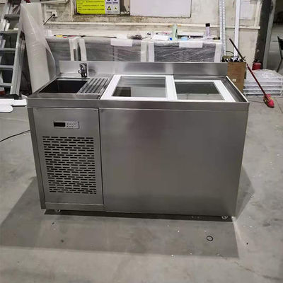 1.5m 5ft SS Undercounter Kulkas Dengan Pintu Geser