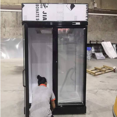 SABER 1000L Kompresor Embraco Kulkas Dua Pintu Kaca Tegak