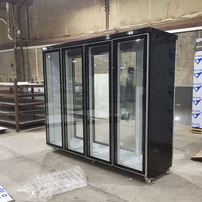 2500L Reach In Cooler 4 Glass Door Kulkas Untuk Toko Serba Ada