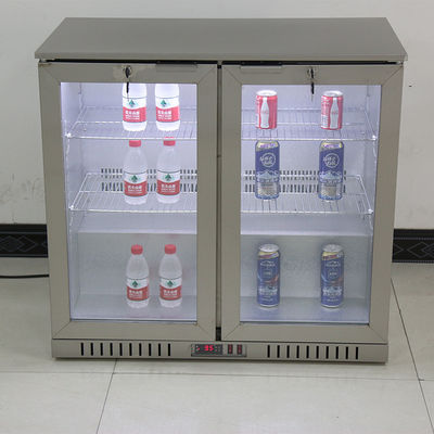 Tubuh Stainless Steel Dua Pintu Di Bawah Bar Kulkas Bir Kulkas 208L