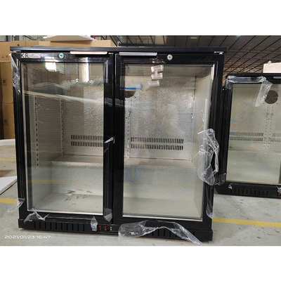 Pintu Kaca Ganda Komersial Back Bar Cooler 208L 190W Dengan Pendingin Kipas