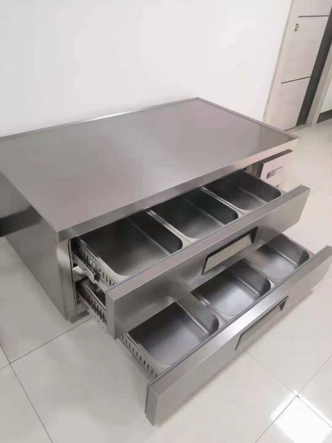 Commercial Counter Table Chest of 6 Drawer Peralatan dapur pendingin stainless steel 2