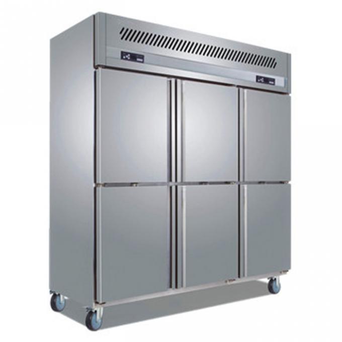 880W 6 Pintu Freezer Kulkas Stainless Steel Komersial 0
